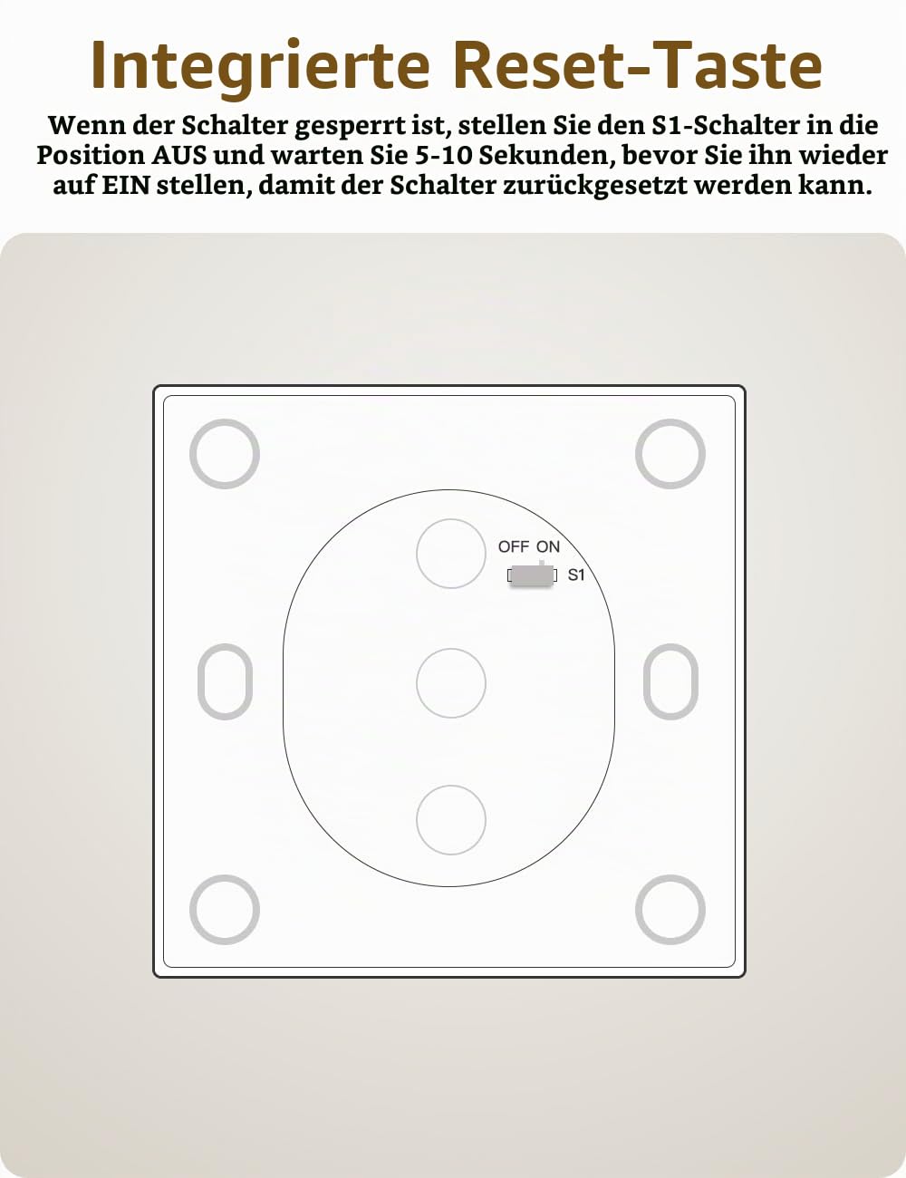 Maxcio Wlan Rolladenschalter mit Prozentfunktion, 80 x 80mm Smart Rolladensteuerung, Kompatibel mit