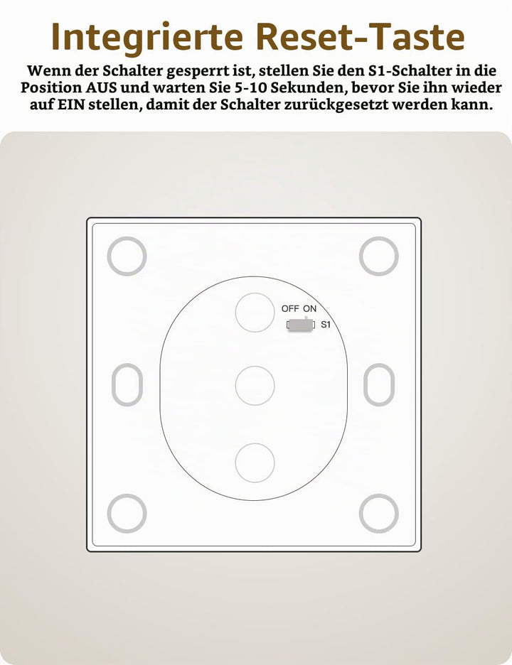 Maxcio Wlan Rolladenschalter mit Prozentfunktion, 80 x 80mm Smart Rolladensteuerung, Kompatibel mit