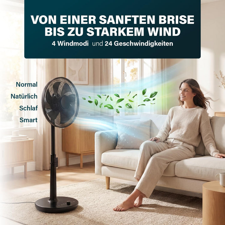 Princess Standventilator - Elegantes Design - 30 W - Leistungsstark, Leise, Energieeffizient - Durch