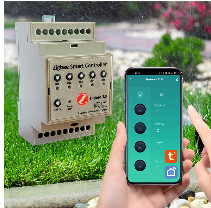 Automat-on Zigbee-Bewässerungssteuerung, 5 Sektionen, 24 VAC