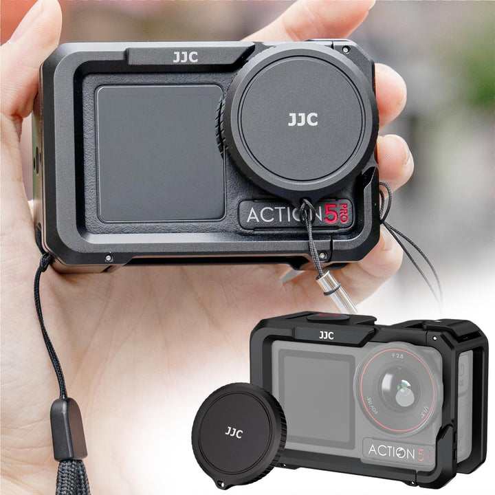 JJC Osmo Action 5 Pro 4 3 Käfig Metall,Aluminium Schutzrahmen mit Objektivdeckel für DJI Osmo Action
