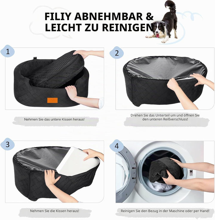 Hunde Autositz für grosse/mittlere Hunde (bis 25 kg) oder 2 kleine, Auto Hundesitz mit Sicherheitsle