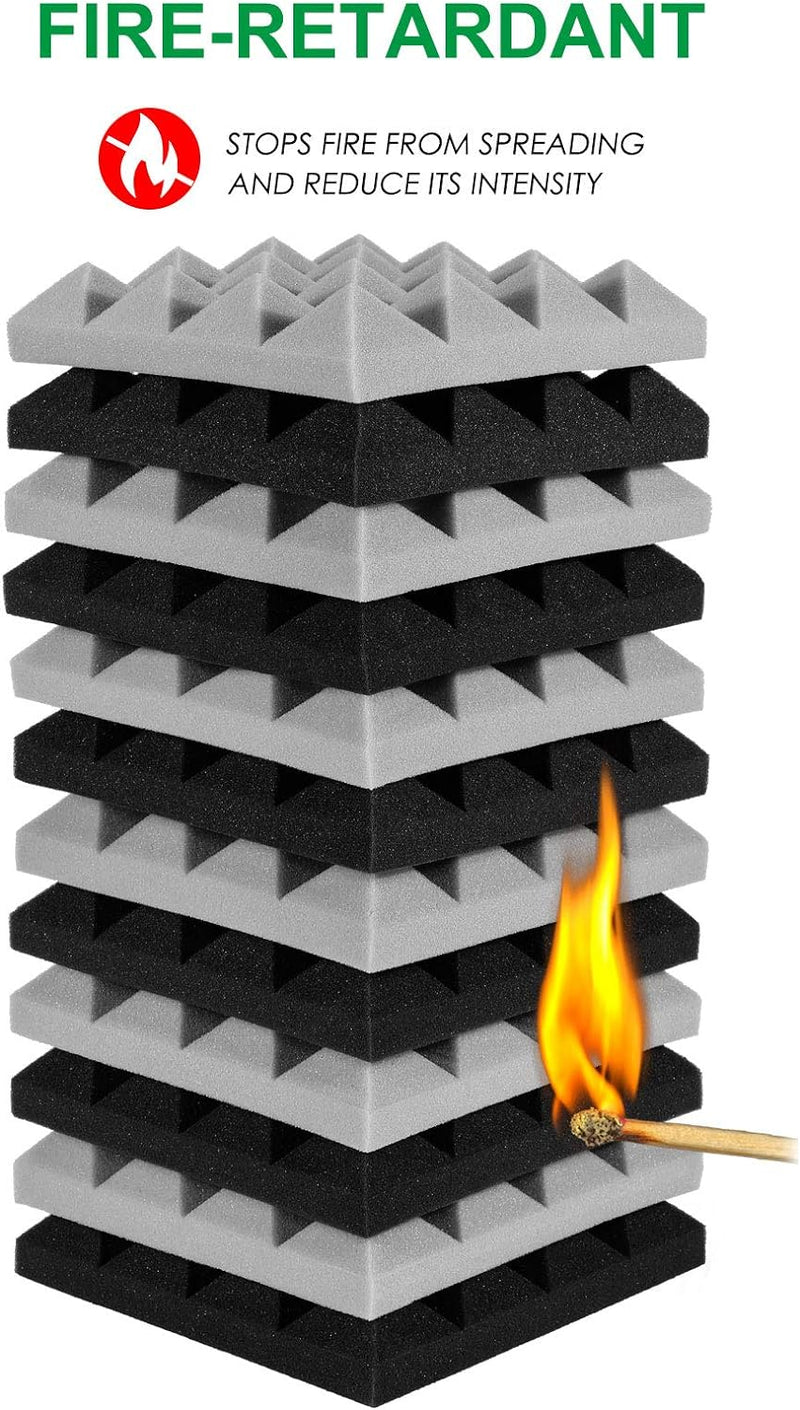 AGPtEK Schalldämmende Polsterung 24 Stück Schaumstoff-Dämmplatten 25 x 25 x 5 cm Akustikschaumstoff