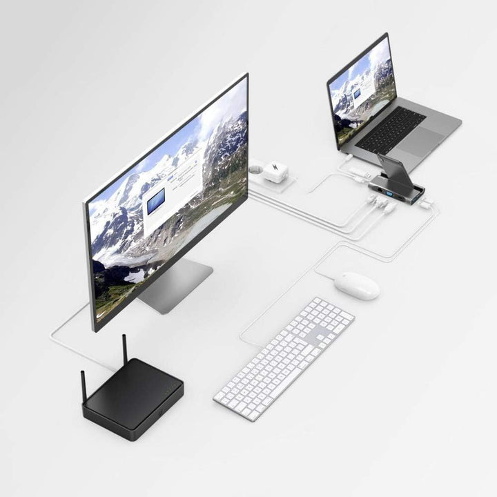 Hama USB-C 7 in 1 Dockingstation 3X USB 3.1 HDMI, VGA, LAN, USB- C (PD), 135764, grau