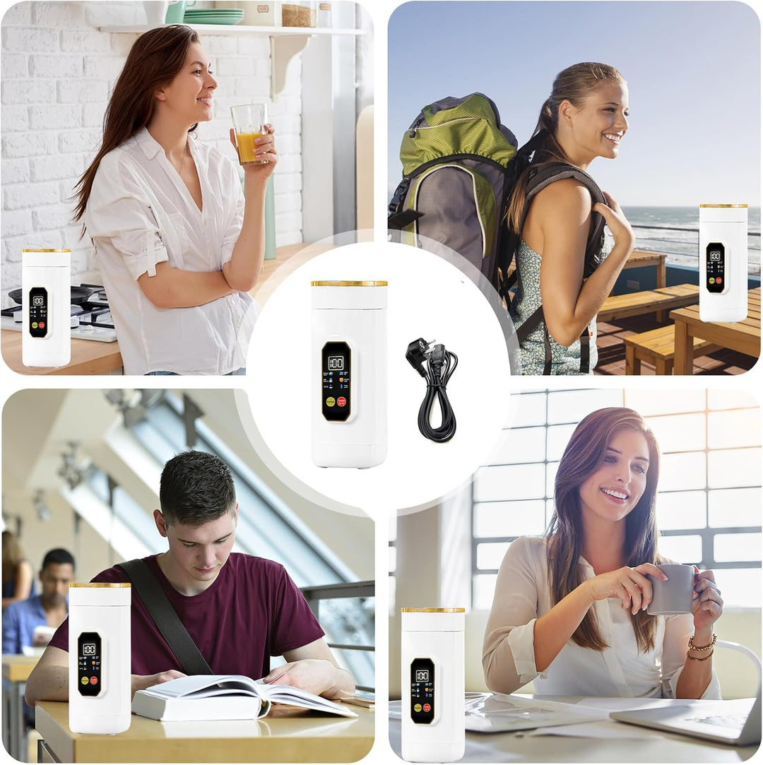Reisewasserkocher Klein, 450ml Reise Wasserkocher Klein mit Temperaturregelung & LED Touch Display,