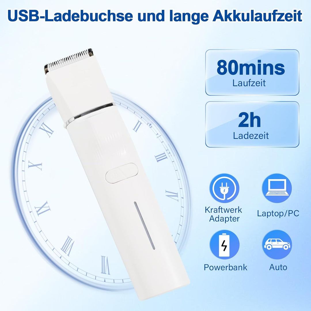 Leise Schermaschine Katze Set, 4 in 1 Haarschneidemaschine Mit LED-Licht, Profi Pfotentrimmer Für Hu