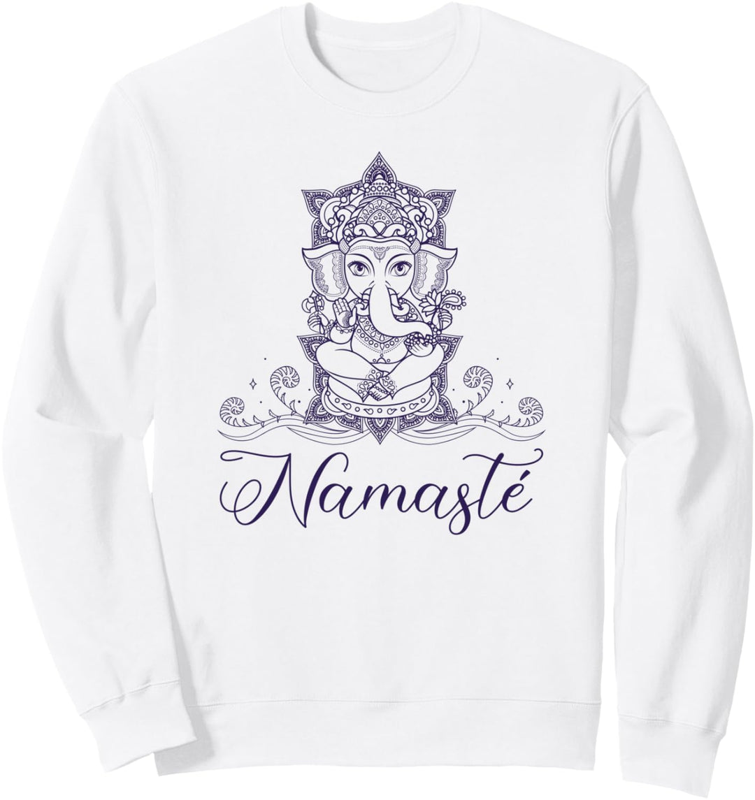 Yoga Ganesh mit Ornamente und Namasté Sweatshirt