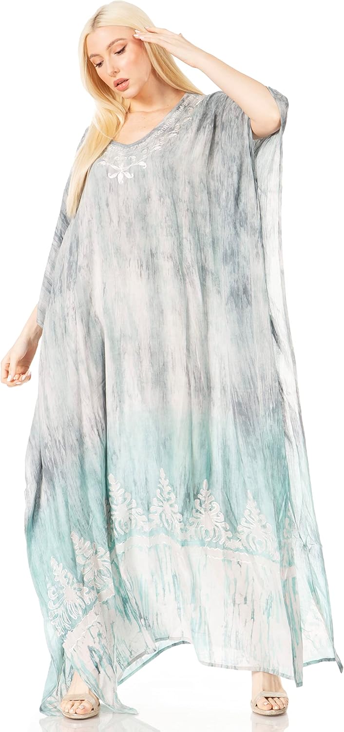 Sakkas Tacy Frauen Casual Boho Sommer Maxikleid Kaftan Kaftan Vertuschung LougeWear Einheitsgrösse 1