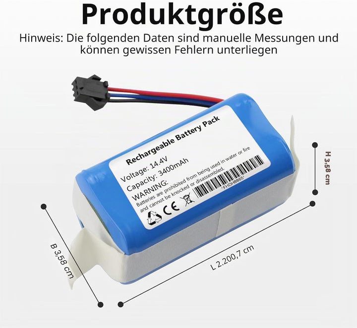 K KYUER 14.4V Rechargeable Akku für AIRROBO P20 Robot Vacuum Cleaner RoboVac Battery 3400mAh