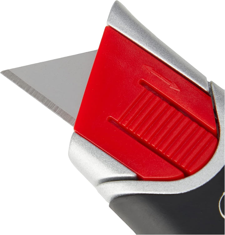 WEDO Safety Cutter Premium – Sicherheitsmesser mit automatischem Klingenrückzug, Metallgriff & Gummi