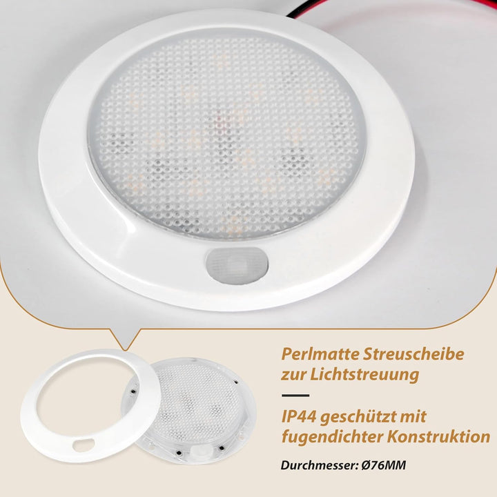 Dream lighting 4er Set 12v LED Lampe Dimmbar Wohnmobil Wohnwagen Boot Innen Deckenlampe Flach mit Me