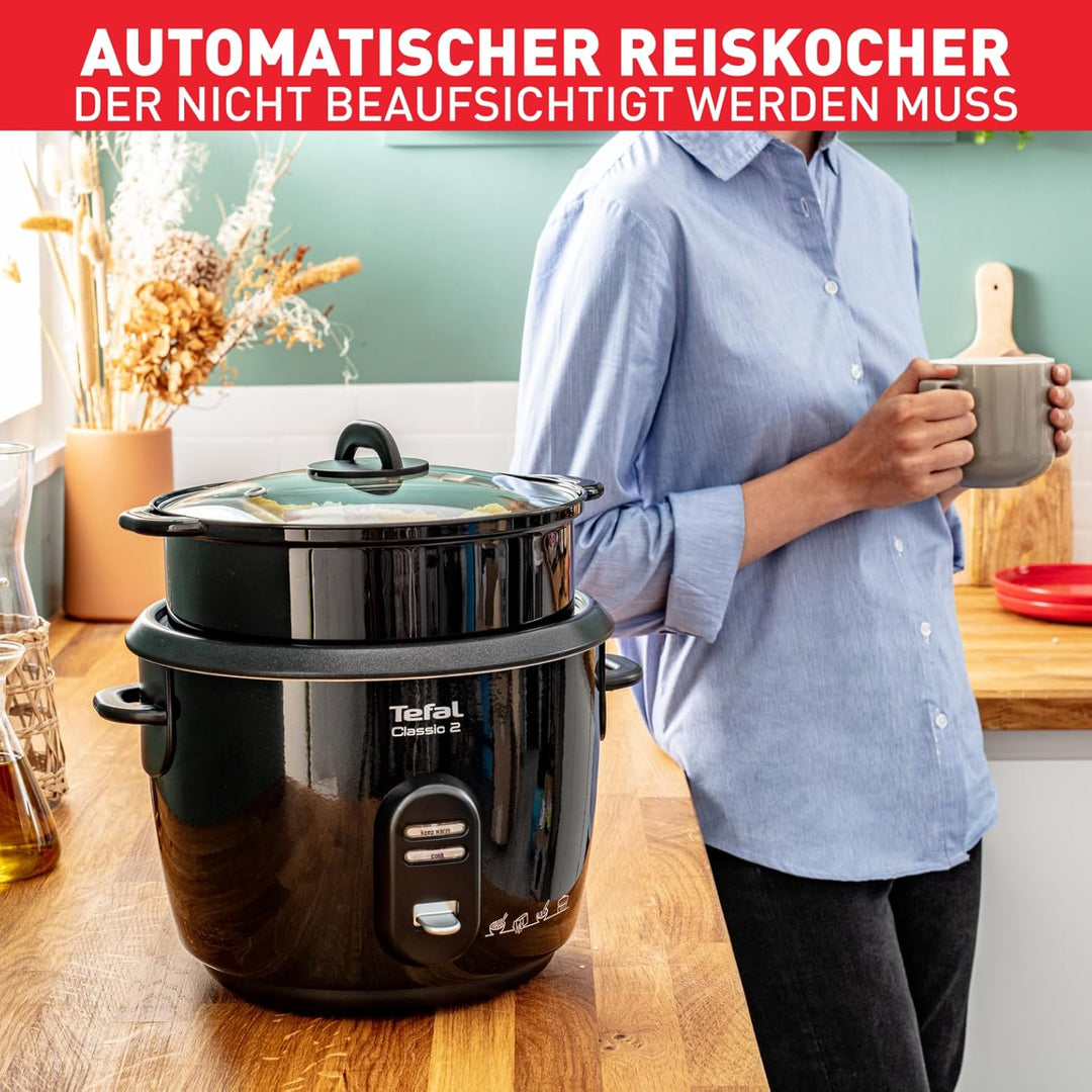 Tefal RK103811 Reiskocher Classic, schwarz-metallic, Noir