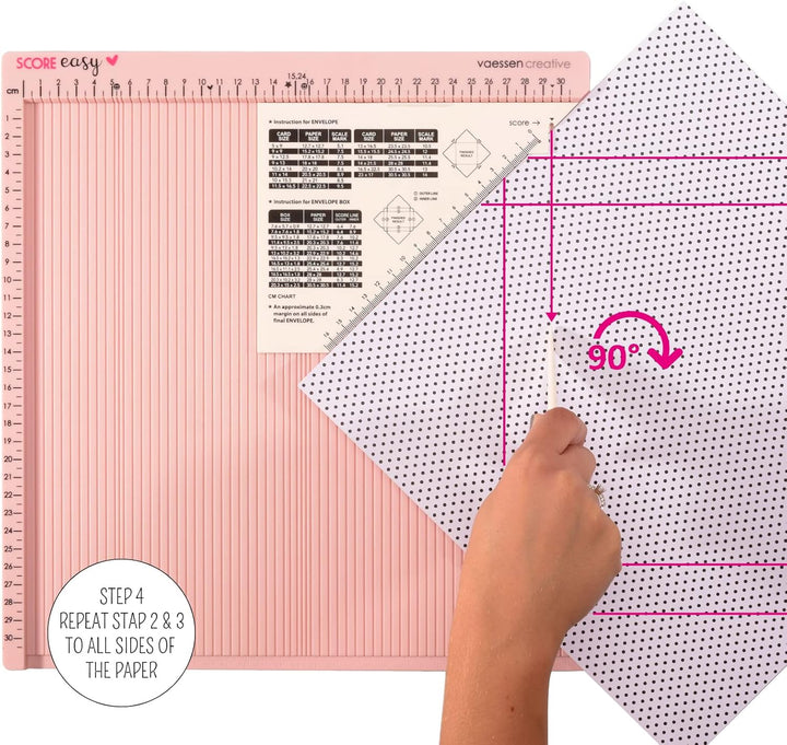 Vaessen Creative Score Easy Falzbrett cm/Metric Roze, Rosa Rosa Single, Rosa Single