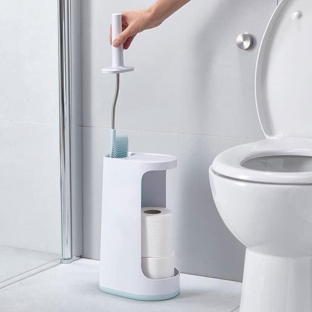 Joseph Joseph Flex Plus - Hygienische Silikon-Toilettenbürste mit extragrossem Aufbewahrungsbehälter