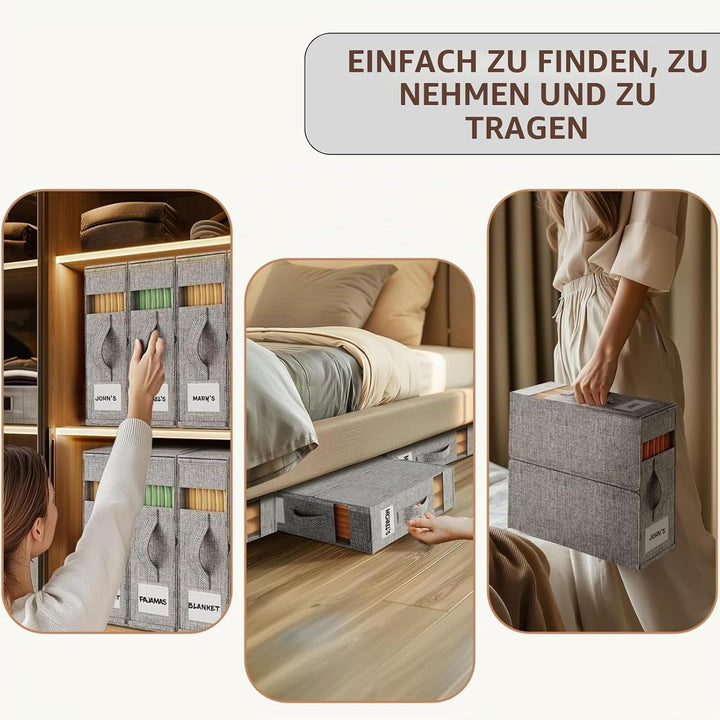 2 Stück Aufbewahrungstasche für Bettlaken, Faltbare Bettwäsche Aufbewahrung Organizer, Unterbett Auf
