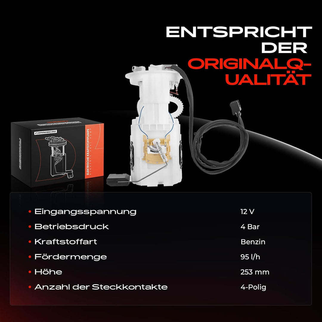 Frankberg Kraftstoffpumpe Benzinpumpe Kraftstoff-Fördereinheit Modul Satz ohne Drucksensor 4-Polig K