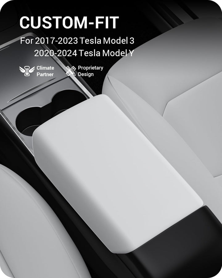 BASENOR Tesla Model 3 Model Y Mittelkonsole Abdeckung TPE Armlehnenabdeckung rutschfeste Schutzabdec