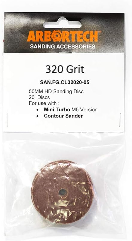 ARBORTECH Exzenterschleifer Schleifscheiben 50mm | Sehr feines Schleifpapier 320 Körnung | SAN.FG.CL