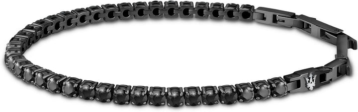 Maserati Jewels Herren Armband aus Stahl,Zirkone,IP schwarz - JM222AVC02
