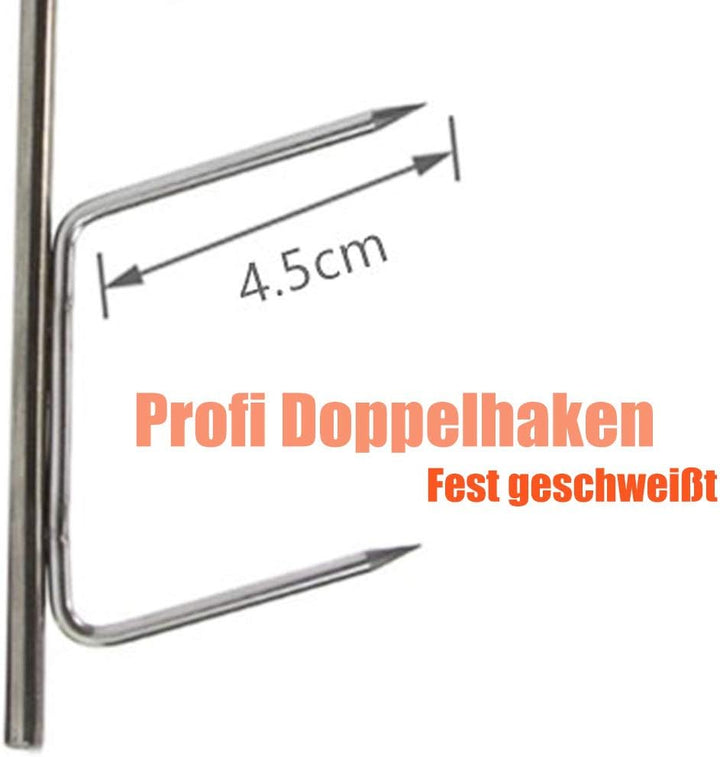 Räucherhaken 10/20 Stück Profi Doppelhaken zum Fisch Rächern 21cm 10 Stück, 10 Stück