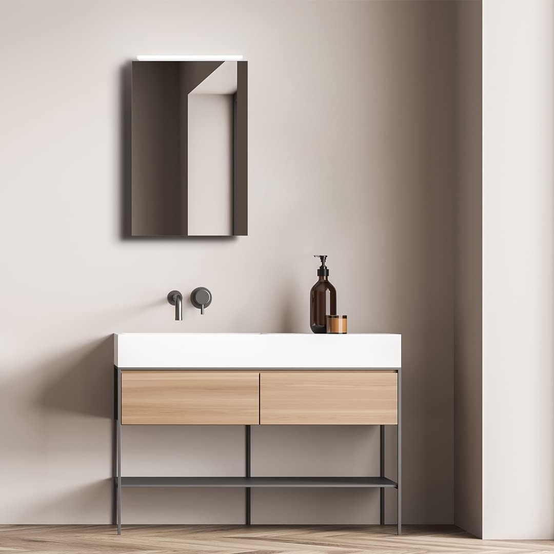 Talos 50052 Mirage LED Spiegelschrank- Lichtfarbe 4200K - Aluminiumkorpus - 40x 60 cm, Silber, 40 x