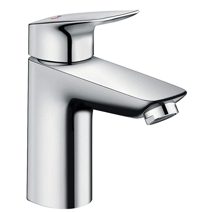 hansgrohe Wasserhahn Logis (Armatur mit Auslauf Höhe 100mm und Zugstangen Ablaufgarnitur) Chrom Chro