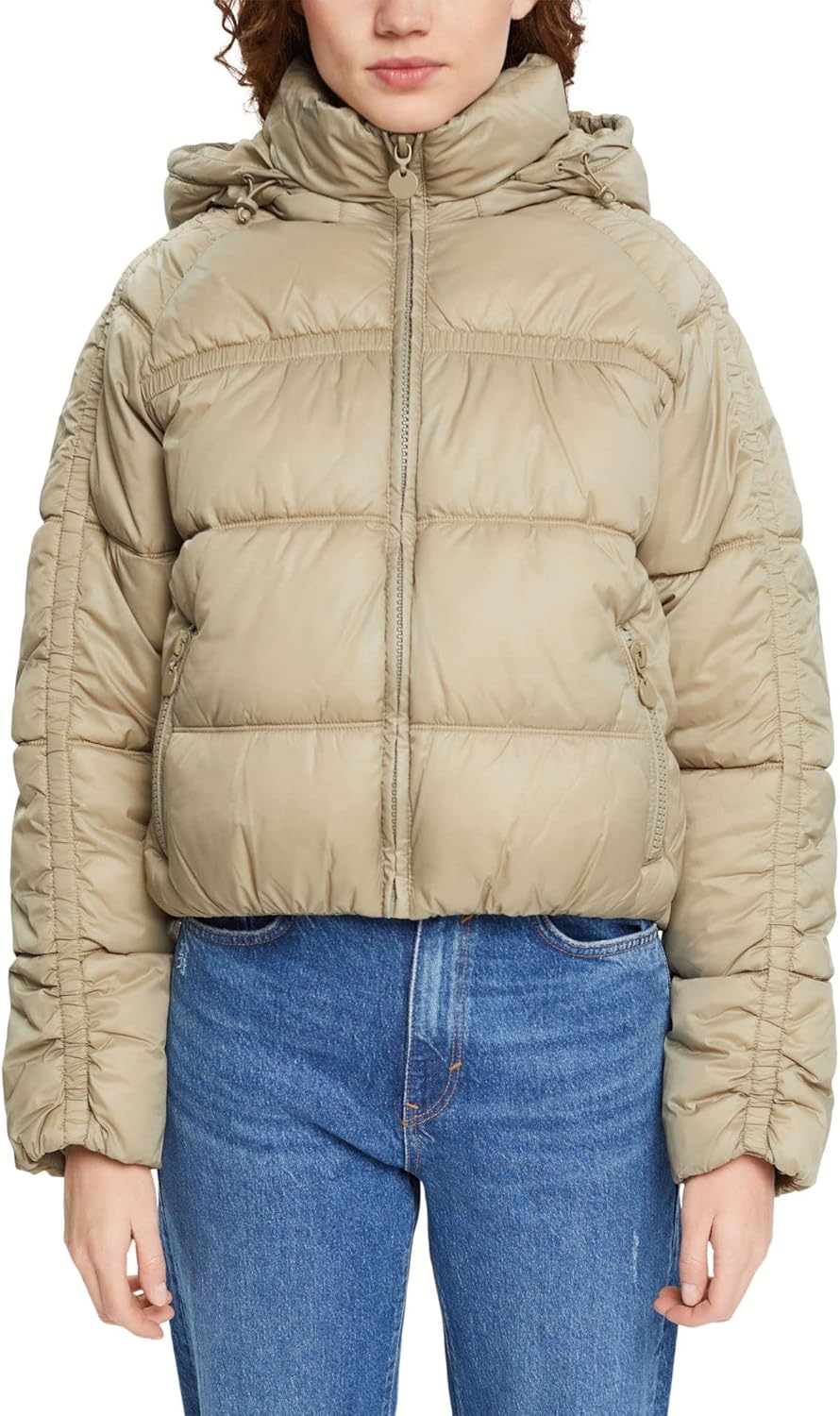 ESPRIT Stepp-Jacke mit abnehmbarer Kapuze