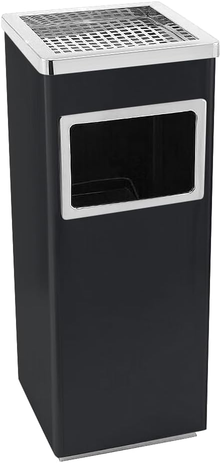 Mülleimer mit Aschenbecher, Edelstahl, Mülleimer, elegantes Design, funktional, raffiniert, herausne