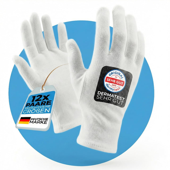 Dermatest: Sehr Gut - Lavamed® Baumwollhandschuhe - extra weiche Baumwoll-Handschuhe aus 100% Baumwo