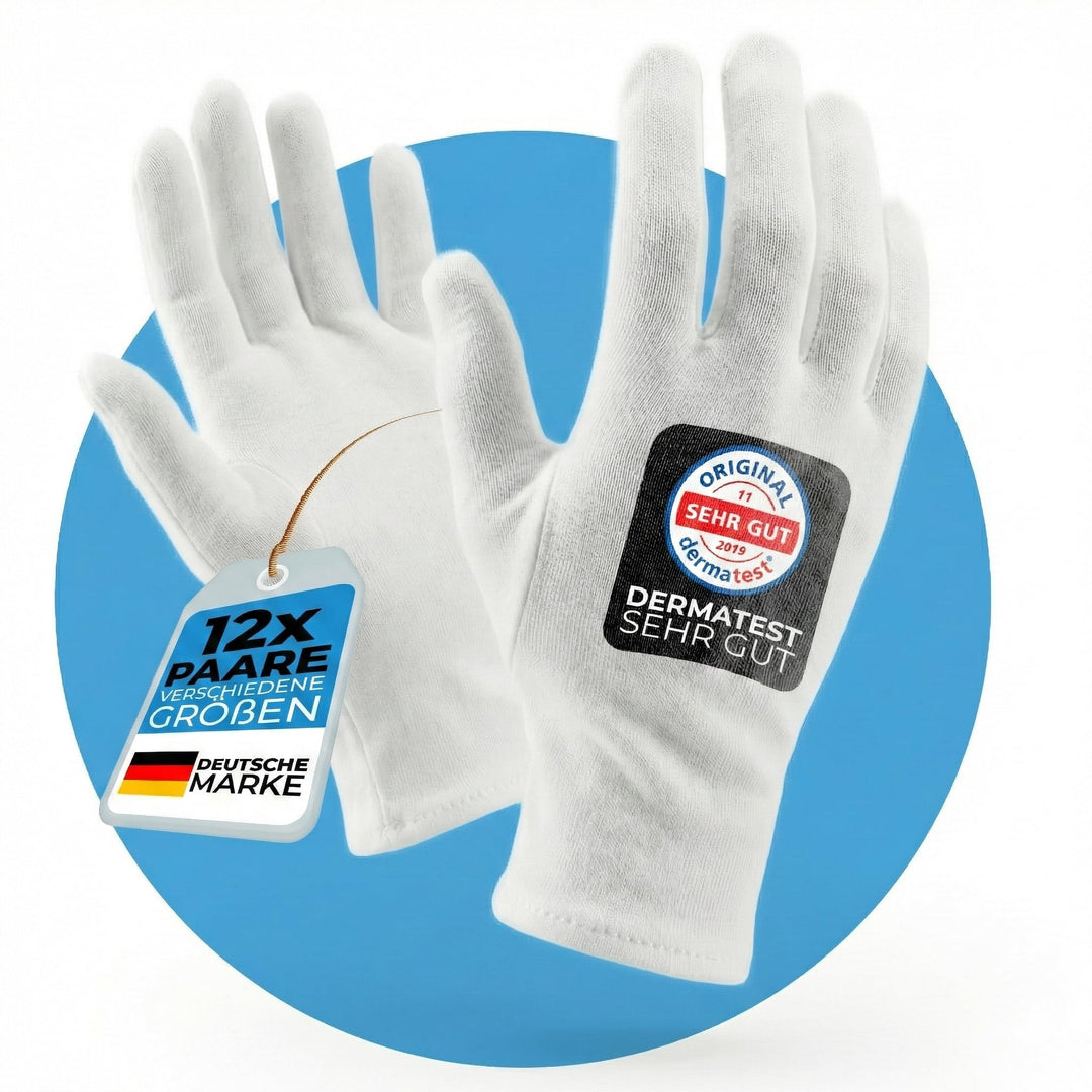 Dermatest: Sehr Gut - Lavamed® Baumwollhandschuhe - extra weiche Baumwoll-Handschuhe aus 100% Baumwo