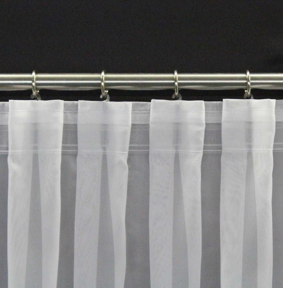 EASYHomefashion Fertiggardine nach Mass Voile Store weiss, massgefertigt, halbtransparent mit FLACHF