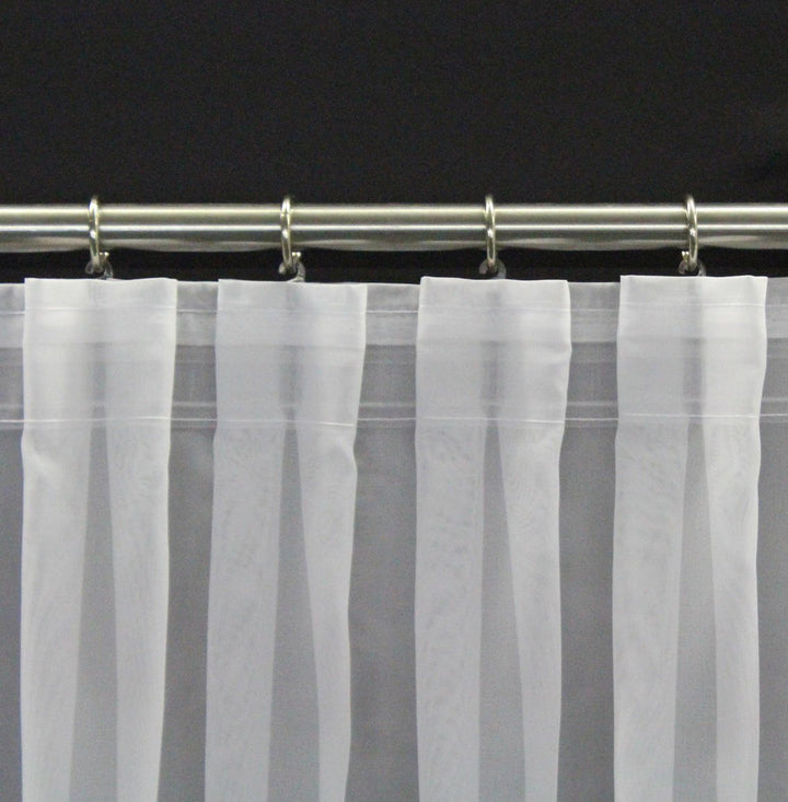 EASYHomefashion Fertiggardine nach Mass Voile Store weiss, massgefertigt, halbtransparent mit FLACHF