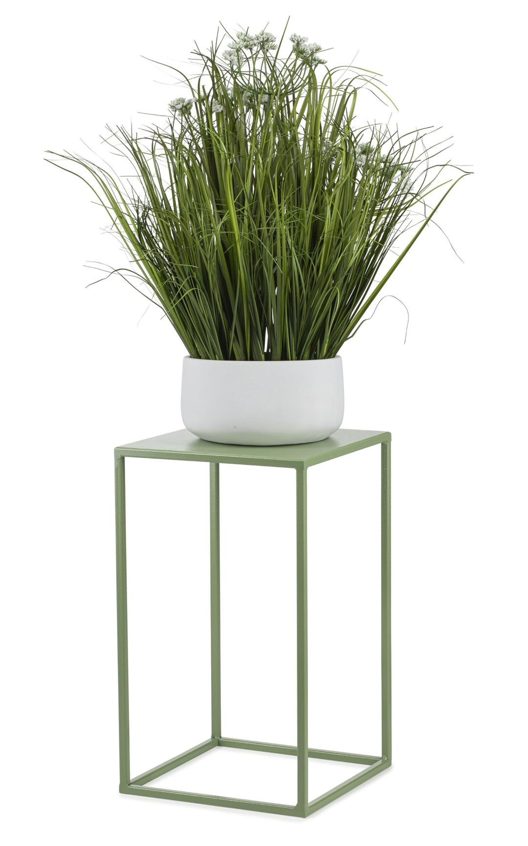 Blumenständer Metall Grün 40 cm Hoch - Solider und Robuster Blumenhocker Metall - Pflanzenständer fü