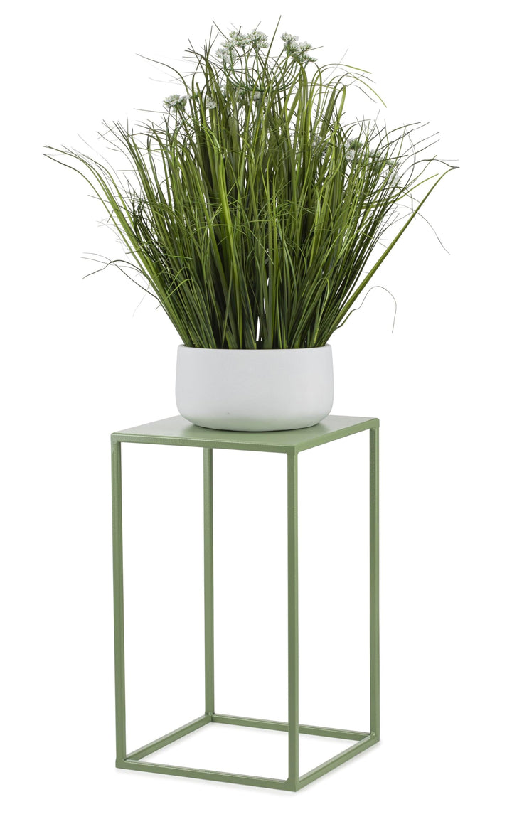 Blumenständer Metall Grün 40 cm Hoch - Solider und Robuster Blumenhocker Metall - Pflanzenständer fü