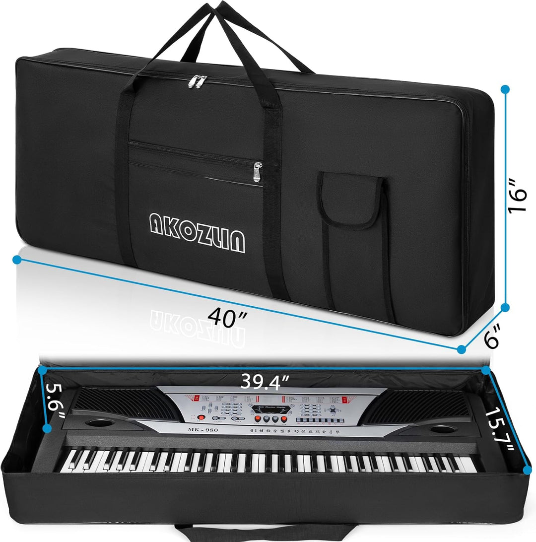 AKOZLIN Tragbare gepolsterte Tastaturhülle mit 76 Tasten, Masse: 116,8 x 13,5 x 45,7 cm, Gigbag für