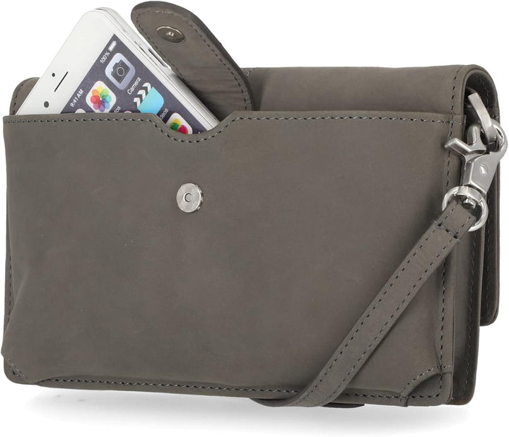 Timberland Damen Leather Crossbody Bag Wallet Purse Umhängetasche aus RFID-Leder, Castlerock (Nubuk)
