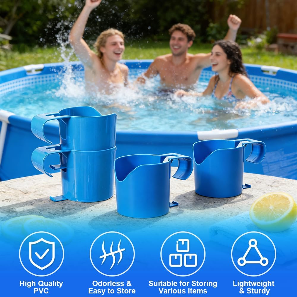 Pool Getränkehalter Poolrand, Kunststoff Wasserbecher Hängehalter, Ohne Verschütten Pool Getränkehal
