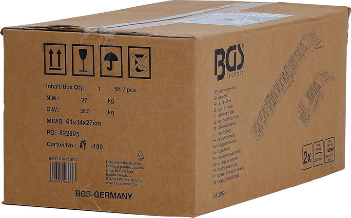 BGS 2999 | Auffahrrampen-Satz | zusammenklappbar | 2-tlg. | faltbar | Laderampe | Autorampe | Faltra