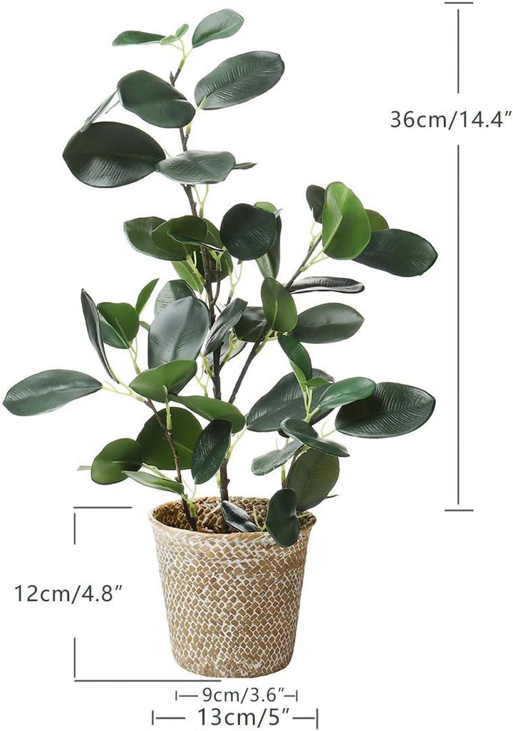 SAROSORA Künstlicher Ficus-Baum, künstliche Pflanzen in gewebtem Topf, 50,8 cm Höhe, für Wohnzimmer,