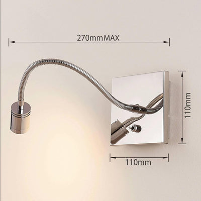 Lindby LED Wandleuchte, Wandlampe Innen 'Berfin' (Modern) in Chrom aus Metall u.a. für Schlafzimmer