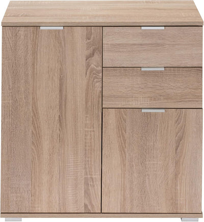 Casaria® Kommode mit 2 Türen 2 Schubladen 70x75x35cm Holz Modern spiegelbarer Aufbau Schlafzimmer Bü