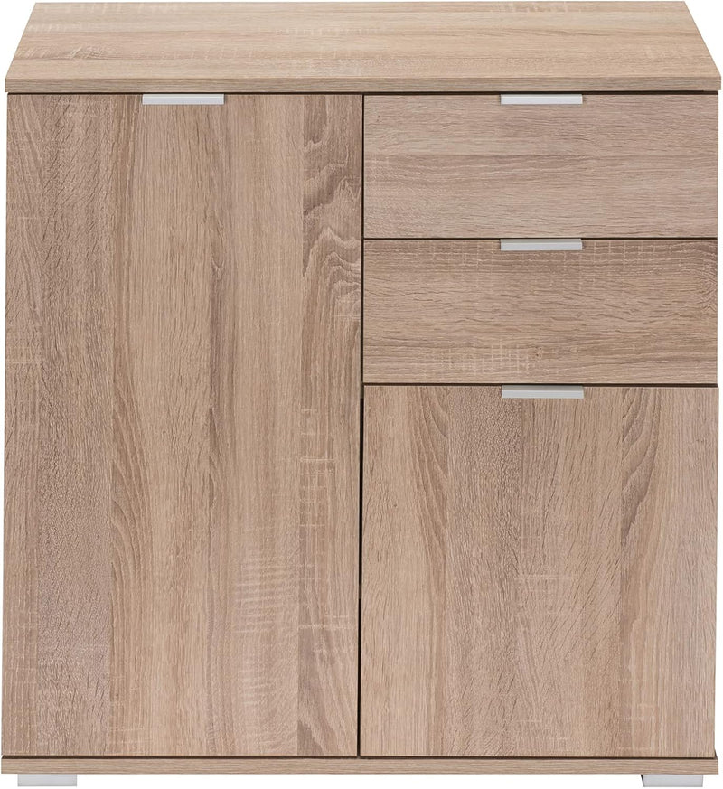 Casaria® Kommode mit 2 Türen 2 Schubladen 70x75x35cm Holz Modern spiegelbarer Aufbau Schlafzimmer Bü