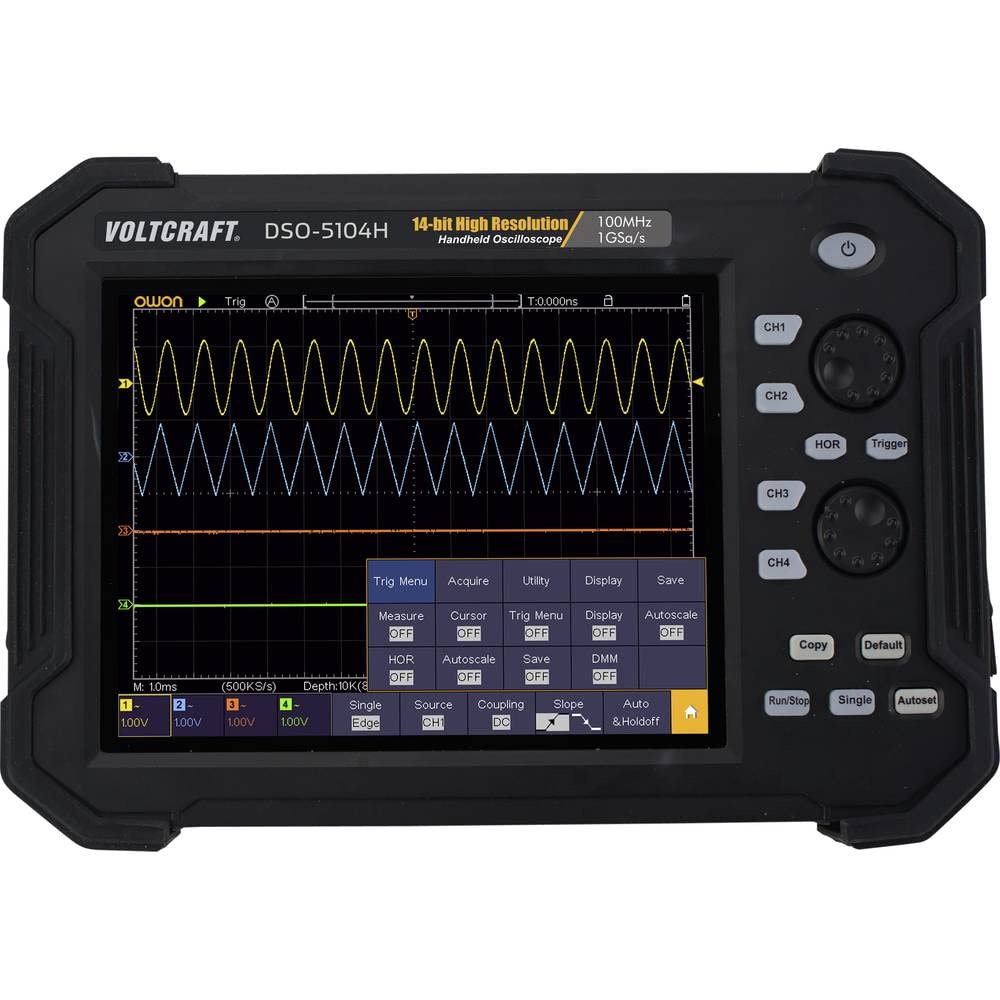 VOLTCRAFT DSO-5104H Hand-Oszilloskop 100 MHz 4-Kanal 1 GSa/s 40 Mpts 14 Bit Digital-Speicher (DSO),