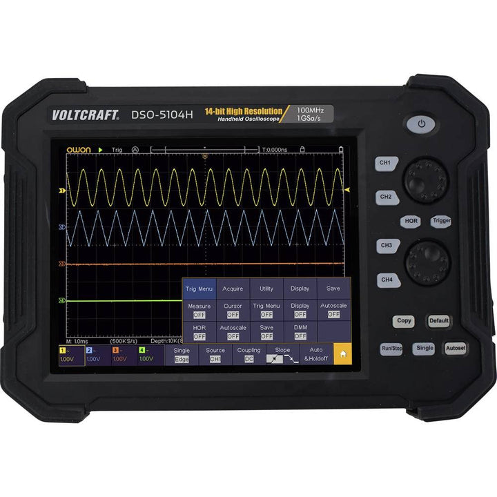VOLTCRAFT DSO-5104H Hand-Oszilloskop 100 MHz 4-Kanal 1 GSa/s 40 Mpts 14 Bit Digital-Speicher (DSO),