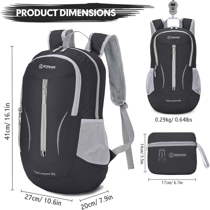 ZOMAKE Ultraleicht Faltbarer Rucksack - Packbare Backpacks 25L,Kleiner Faltbar Rucksäcke Wanderrucks