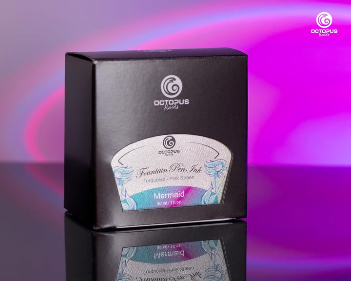 Octopus Fluids Füllhaltertinte Sheen mit Konverter, Mermaid, Petrol, 30 ml Mermaid 30 ml, Mermaid 30