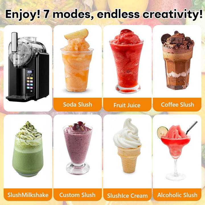 Slush Maschine eismaschine 2L Slushie,slushie maschine,Maschine mit LED-Display,7 voreingestellte Pr