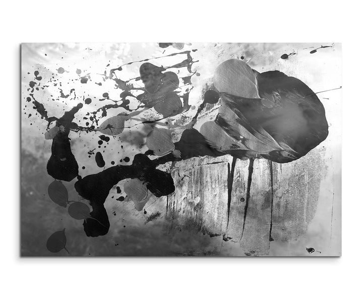 Sinus Art Abstrakt 837-120x80cm SCHWARZ-Weiss Bilder - Wandbild Kunstdruck in XXL Format - Fertig Au