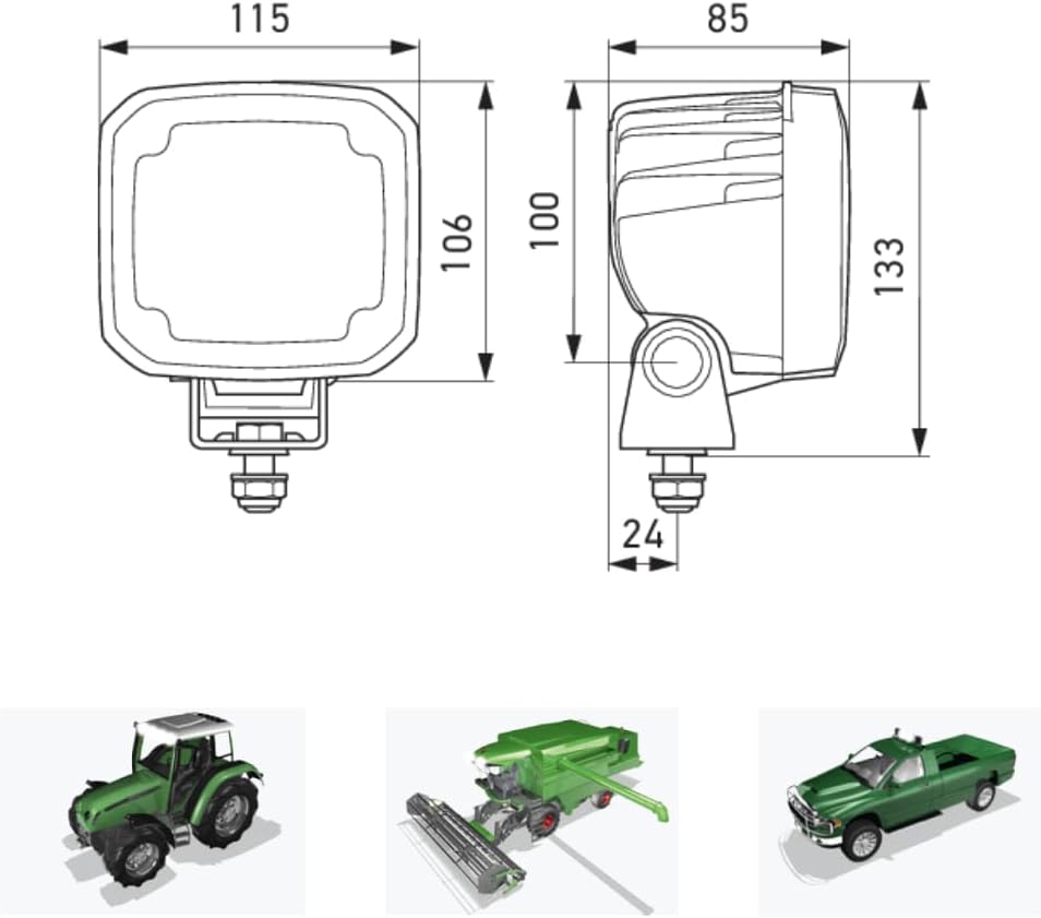 HELLA - LED-Arbeitsscheinwerfer - Ultra Beam Gen. II - 12/24V - 4400lm - Anbau/geschraubt - schwenkb