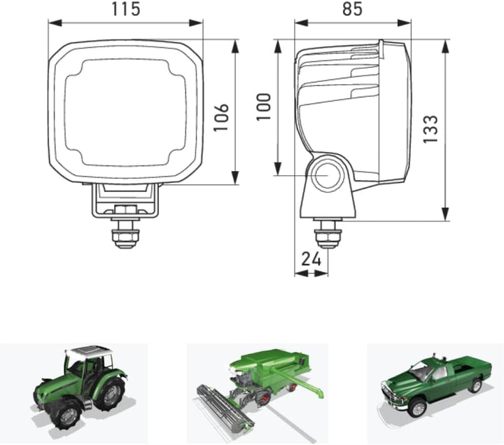 HELLA - LED-Arbeitsscheinwerfer - Ultra Beam Gen. II - 12/24V - 4400lm - Anbau/geschraubt - schwenkb
